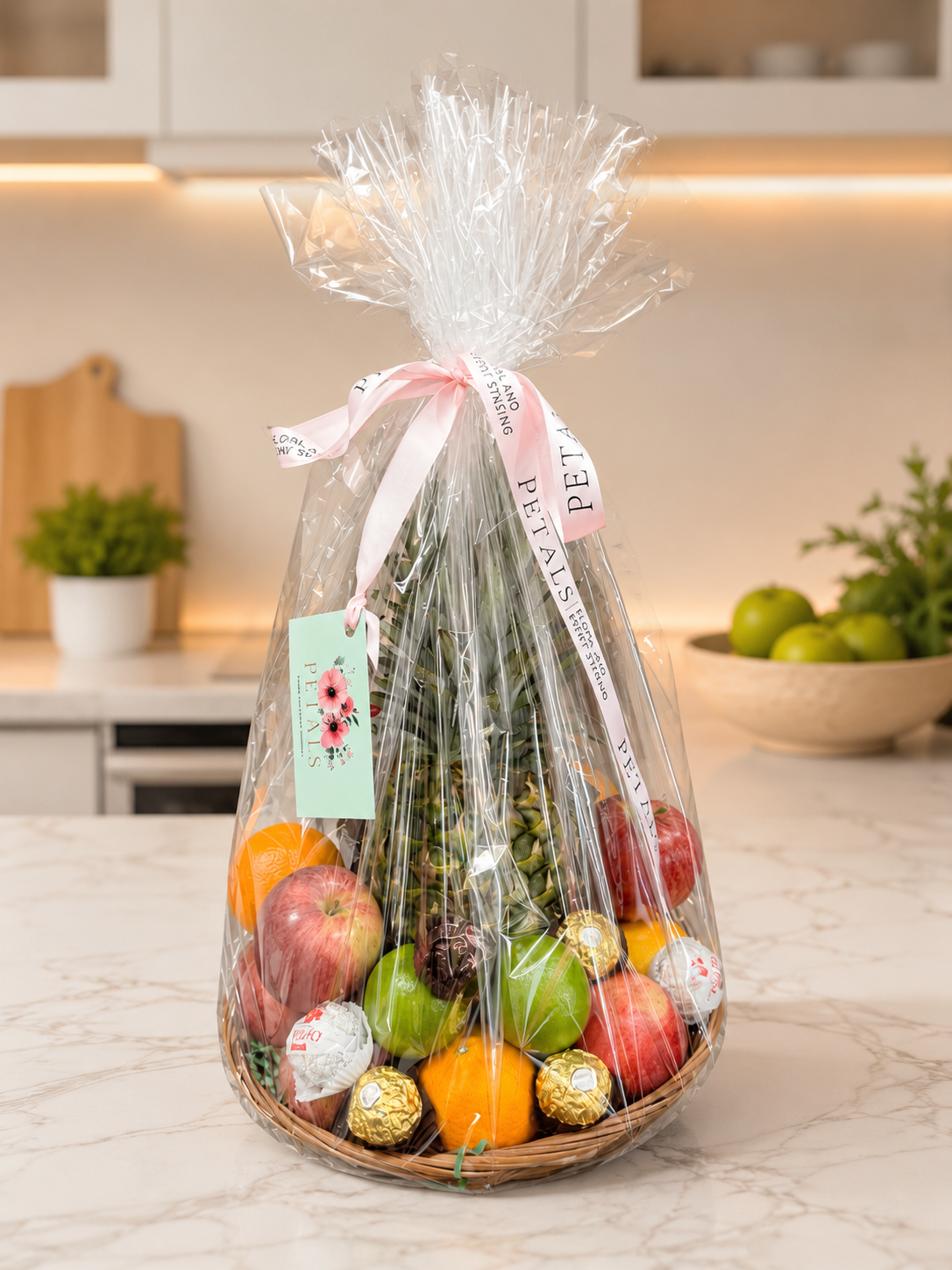 Fresh Fruit Basket with Pineapple.
