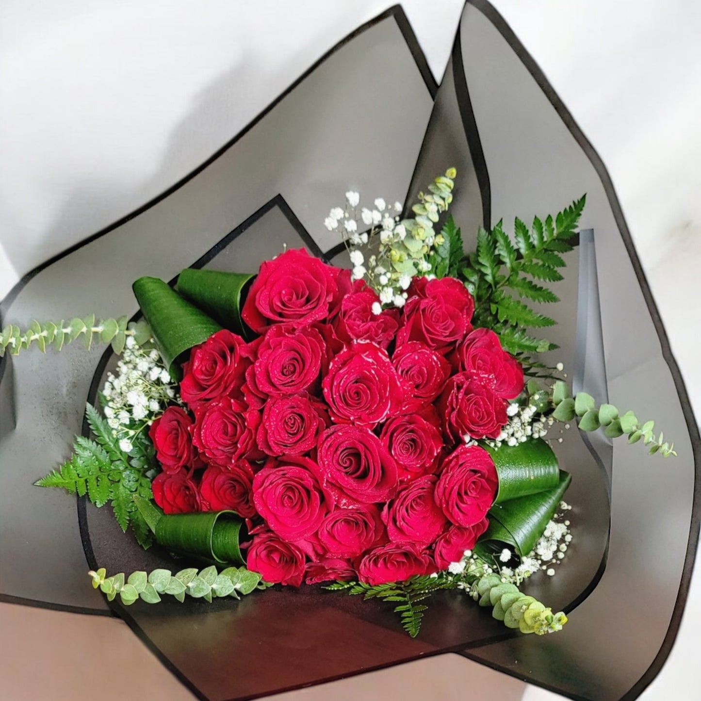 24 Red Roses Hand-Tied Bouquet